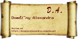 Domány Alexandra névjegykártya