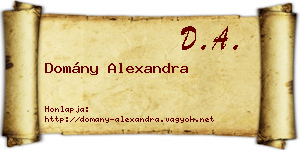Domány Alexandra névjegykártya