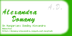 alexandra domany business card