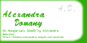 alexandra domany business card